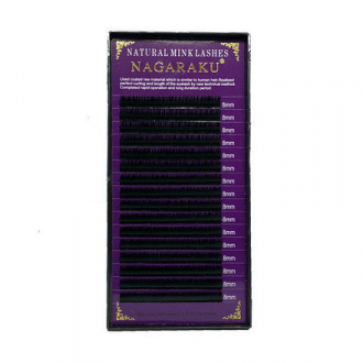 NAGARAKU, Ресницы на ленте Natural Mink, 8/0,12 мм, D-изгиб