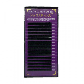 NAGARAKU, Ресницы на ленте Natural Mink, 9/0,12 мм, D-изгиб