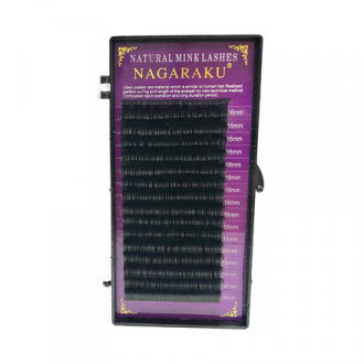 NAGARAKU, Ресницы на ленте Natural Mink, 16/0,07 мм, D-изгиб