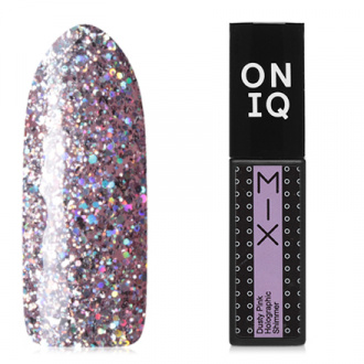 Гель-лак ONIQ Mix №103s, Dusty Pink Holographic Shimmer