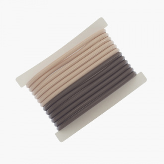 Dewal, Резинки для волос Mini, силиконовые, коричневые и бежевые, 12 шт.