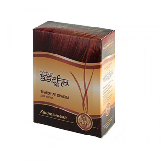 Aasha Herbals, Травяная краска для волос, каштановый, 6х10 г