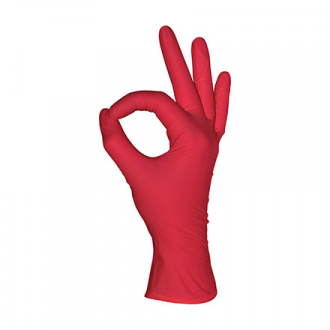 mediOk, Перчатки нитриловые, красные, размер XS, 100 шт.
