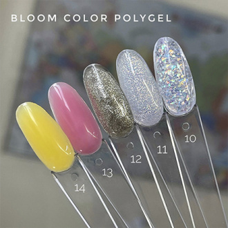Bloom, Полигель №11, прозрачный с блестками, 12 мл
