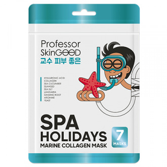 Professor SkinGOOD, Маска для лица SPA Holidays Marine Collagen, 7 шт.