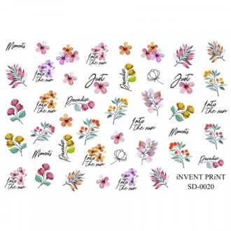 iNVENT PRiNT, Слайдер-дизайн «Цветы. Надписи. Листья. Веточки» №20