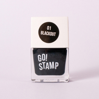 Go!Stamp, Лак для стемпинга №01, Blackout