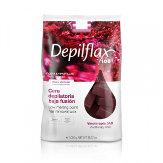 Depilflax, Воск горячий пленочный, в брикетах, Вино (пластичность 5AB), 1000 гр.