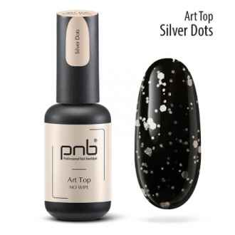 PNB, Топ для гель-лака Art Silver Dots, 8 мл