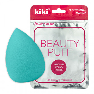 Kiki, Спонж для макияжа Beauty Puff, мятный, 1 шт.