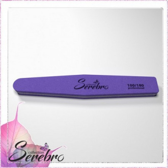 Набор, Serebro, Шлифовщик для ногтей «Алмаз», фиолетовый, 100/180, 5 шт.