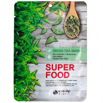 Набор, Eyenlip, Тканевая маска Super Food, с экстрактом зеленого чая, 23 мл, 4 шт.