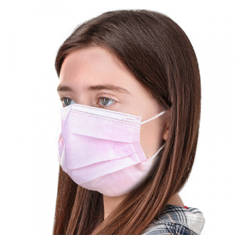 НордМед, Медицинская маска для лица, одноразовые защитные маски, набор гигиенических масок, розовые, 100 шт.