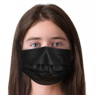 НордМед, Медицинская маска для лица, одноразовые защитные маски, набор гигиенических масок, черные, 100 шт.