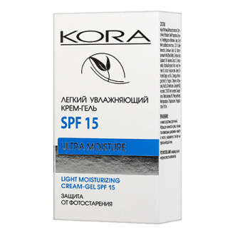 KORA, Крем-гель для лица «Защита от фотостарения», SPF 15, 50 мл