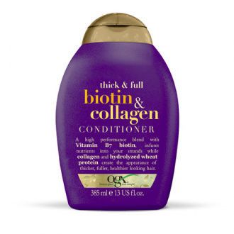 OGX, Кондиционер для лишенных объема и тонких волос с биотином и коллагеном Thick And Full Biotin And Collagen Conditioner, 385 мл