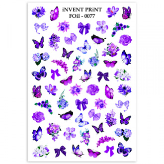 iNVENT PRiNT, Фольгированный слайдер «Цветы. Бабочки. Веточки» №FOiL-077
