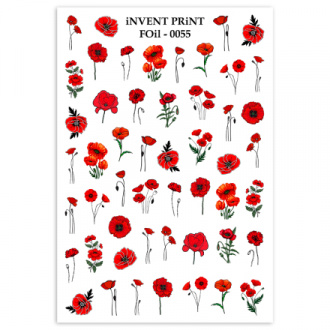iNVENT PRiNT, Фольгированный слайдер «Цветы. Маки» №FOiL-055