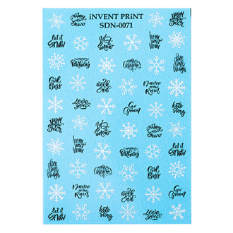 iNVENT PRiNT, Слайдер-дизайн «Новый год. Зима. Снежинки. Надписи» №SDN-71