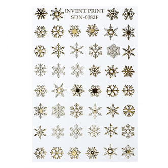 iNVENT PRiNT, Слайдер-дизайн «Новый год. Зима. Золотые снежинки» №SDNF-82