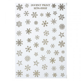 iNVENT PRiNT, Слайдер-дизайн «Новый год. Зима. Золотые снежинки» №SDNF-85