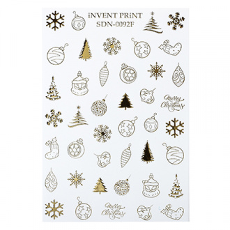 iNVENT PRiNT, Слайдер-дизайн «Новый год. Зима. Золотые украшения» №SDNF-92