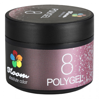 Bloom, Полигель №8, искрящийся розовый, 30 мл