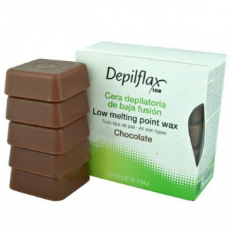 Depilflax, Воск горячий пленочный, в брикетах, Шоколад (пластичность 5AB), 500 гр.