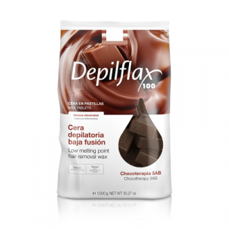Depilflax, Воск горячий пленочный, в брикетах, Шоколад (пластичность 5AB), 1000 гр.
