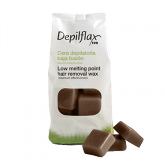 Depilflax, Воск горячий пленочный, в брикетах, Шоколад (пластичность 5AB), 1000 гр.