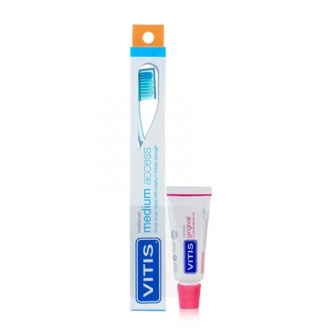 DENTAID, Зубная щётка Vitis Medium Access + Зубная паста Vitis, 15 мл