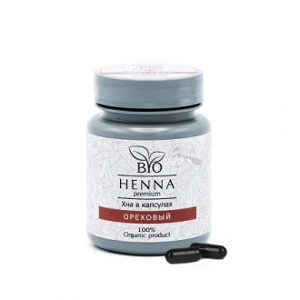 Bio Henna Premium, Хна в капсулах для бровей, ореховая, 30 шт. (УЦЕНКА)