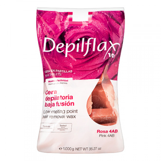Depilflax, Воск горячий пленочный, в брикетах, Розовый (пластичность 4AB), 1000 гр.