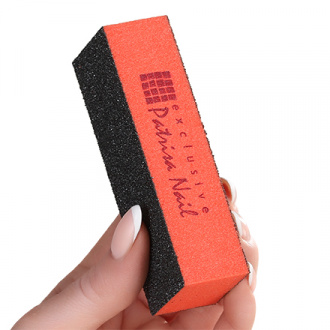 Patrisa Nail, Шлифовочный блок трехсторонний серо-оранжевый, 100/180/240