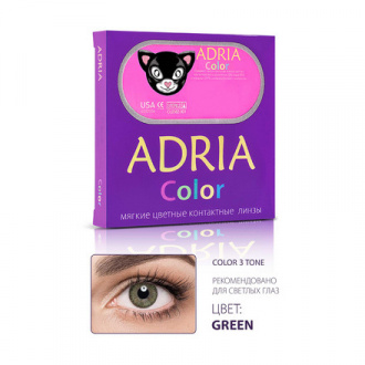 Adria, Контактные линзы Color 3 Tone Green, 2 шт.