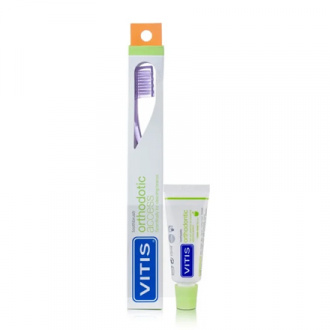 DENTAID, Ортодонтическая зубная щётка Vitis Ortho Access + Зубная паста Vitis, 15 мл