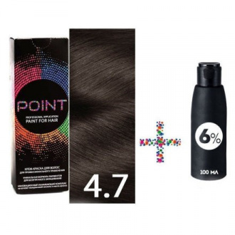 POINT, Крем-краска для волос 4.7 и крем-окислитель 6%