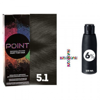 POINT, Крем-краска для волос 5.1 и крем-окислитель 6%
