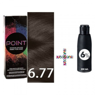 POINT, Крем-краска для волос 6.77 и крем-окислитель 6%
