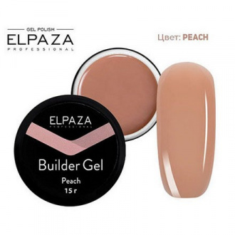 Elpaza, Гель для моделирования ногтей Builder №4, Peach, 15 мл