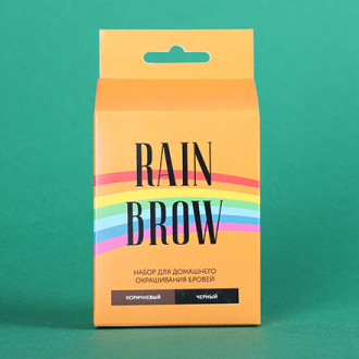 RainBrow, Набор для окрашивания бровей, черный и коричневый