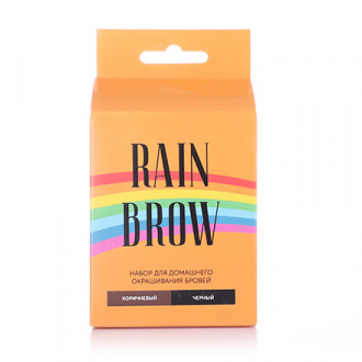 RainBrow, Набор для окрашивания бровей, черный и коричневый