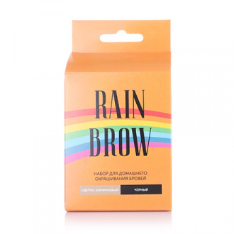 RainBrow, Набор для окрашивания бровей, черный и светло-коричневый