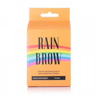 RainBrow, Набор для окрашивания бровей, черный и темно-коричневый