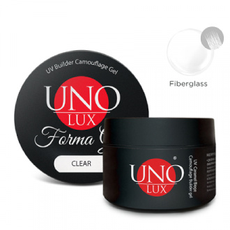 UNO LUX, Моделирующий гель Fiber Glass Сlear, 30 г