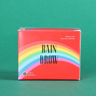 RainBrow, Краска для бровей с окислителем, Grey Brown, 5х15 г