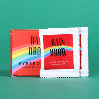 RainBrow, Краска для бровей с окислителем, Brown, 1х15 г