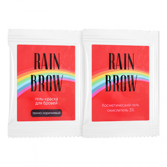 RainBrow, Набор для домашнего окрашивания бровей, темно-коричневый