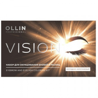 OLLIN, Набор для окрашивания бровей и ресниц Vision, холодно-коричневый