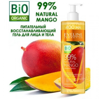 Eveline, Гель для лица 3 в 1 99% Natural Mango, 400 мл